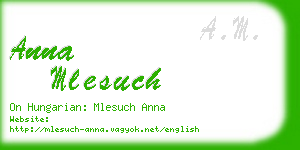 anna mlesuch business card